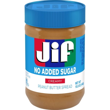 Jif No Added Sugar Creamy Peanut Butter Spread, 15.5 oz
