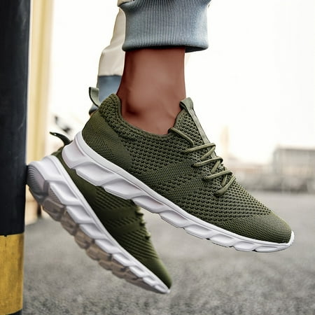 

Men‘s Running Shoes Couple Knit Breathable Lightweight Running Shoes Outdoor Athletic Walking Sneakers Valentine‘s Day Spring And Summer