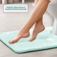 thumbnail image 4 of Clara Clark Bath Mat Set \u2013 Memory Foam Bath Mat - Soft Bathroom Rug - Non Slip and Super Absorbent - Fast Drying Machine Washable Bath Mat Set of 3 - Large, Small, and Contour Sizes - Aqua, 4 of 7