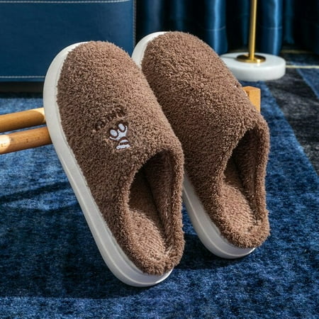

CoCopeanut Platform Simple Women Fur Slippers 2022 Winter New Home Plush Warm Cotton Slippers Indoor Slippers Woman Shoes Cotton Shoes