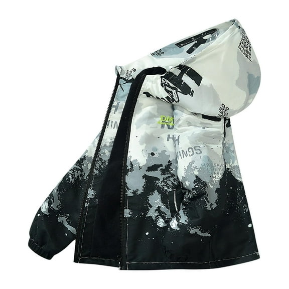 SERTG Kids All-Over Fleece Hooded Jacket Outdoor Versatile Thermal Fall Winter Casual Outerwear Top for Boys Girls 3-15 Years(Black,9 Years)