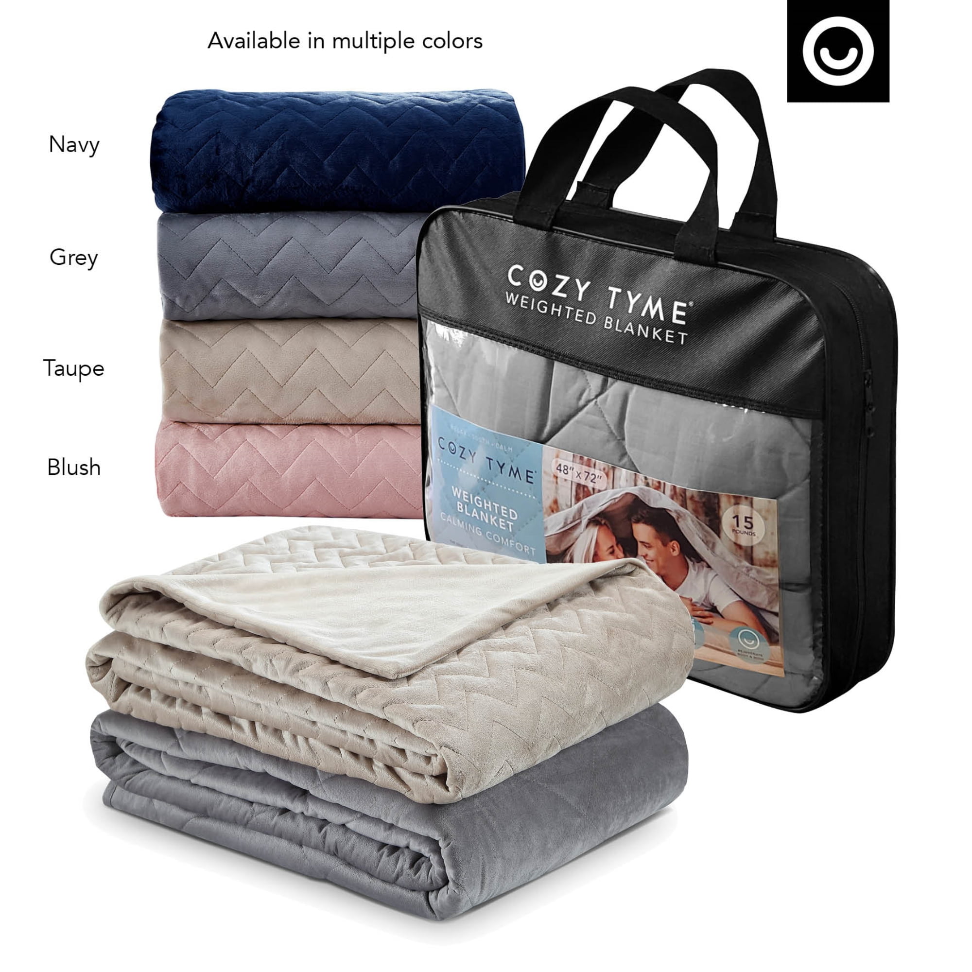 Nalah 100 Cotton Weighted Blanket 20 Pounds Calm Sleeping Quilted Cover 60 x 80