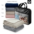 thumbnail image 2 of Nalah 100% Cotton Weighted Blanket - 25 Pounds, Calm Sleeping, Quilted Cover, 72" x 80", Taupe, 2 of 10