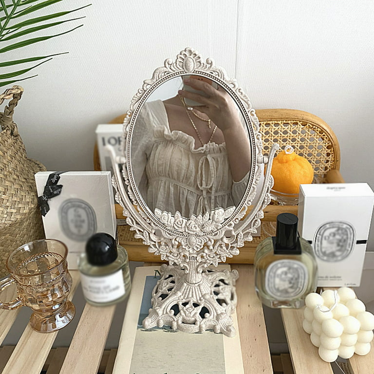 Nordic Aesthetic Mirror Vintage Living Room Decoraction Japanese Antique  Compact Dekorativer Spiegel Home DecorationZY50AV - AliExpress