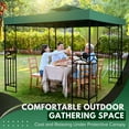 thumbnail image 4 of Gazebo Cover Replacement Canopy Top 8x8 Ft (2.4m x 2.4m) - Double Tier Top Canopy Cover Replacement with UV30+, Dirt, Water Resistant for Outdoor, Sunshade, Garden, Patio, Pavilion (Green), 4 of 8