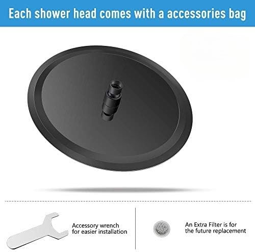 Rain Shower Head, Ultra-Thin Design-Pressure Boosting, Awesome Some Experience, High Flow Stainless Steel Rainfall Head (12 Inch, Matte Black)