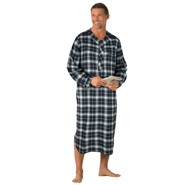Kingsize Men's Big & Tall Plaid Flannel Nightshirt Pajamas