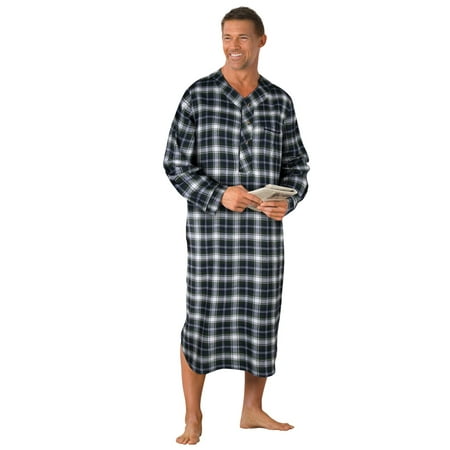 

Kingsize Men s Big & Tall Plaid Flannel Nightshirt Pajamas
