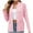 Pink, variant on Wiyuqeen Collarless Jackets for Women Plain Casual Blazer with Pockets Comfy Loose Suit Coats Petite Ladies Office Outerwear
