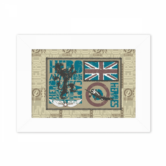 Hero Capt Lion Flag Art Deco Fashion Photo Mount Frame Picture Art Painting Desktop 5x7 inch