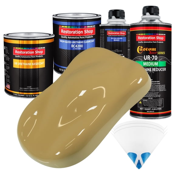Buckskin Tan Quart URETHANE BASECOAT CLEARCOAT Car Auto Body Paint Kit