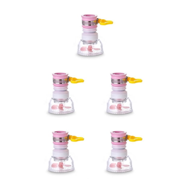 Grifo de lavabo de tocador Inteprter 360 grados extensor ajustable filtro de ducha rosa