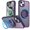Purple, variant on Ring Case for iPhone 15,Compatible with MagSafe with 360° Ring Stand Shockproof Protection Cover Case for iPhone 15 Black