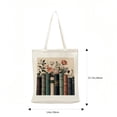 thumbnail image 4 of COMIO  Women's Booktrovert Canvas Tote Bag Funny Flowers Books Graphic Book Lover Gift Reading Reusable Shopping Bag, 4 of 8