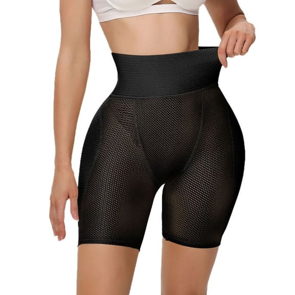 SWSMCLT Women's High Waisted Hip Pads Shapewear Underwer Shaper Shorts Tummy Control Body Shaper Maternity Spandex Firm Boyshort Black 4