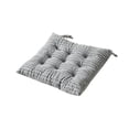 thumbnail image 2 of Thick Striped Corduroy Square Seat Cushion with Fixed Ties 38x38cm Office Dining Window Futon Chair Pad,Gray, 2 of 6