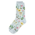 thumbnail image 5 of MeMoi Flower Garden Bamboo Blend Crew Sock - Womens - Female, 9-11, Sky Blue, 5 of 5