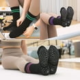 thumbnail image 3 of ZENFLEX Pilates Socks for Women with Non Slip Grippers, Yoga Crew Socks for Barre Hospital Sticky Slipper Socks 4 Pairs, 3 of 6
