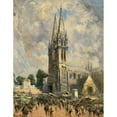 thumbnail image 3 of Frank Myers Boggs 19x24 Black Modern Framed Museum Art Print Titled - Church in Normandy, 3 of 5