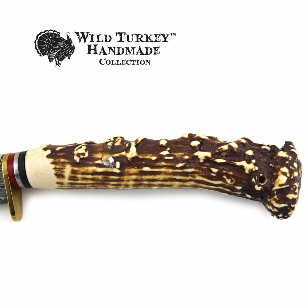 Wild Turkey Handmade Collection Fixed Blade Faux Handle Hunting Knife w/Sheath