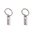 thumbnail image 1 of PENGXIANG 2pcs Her Only Couple His One Keychain Letters Engraved Keyring Stainless Steel Gift Key Chain, 1 of 9