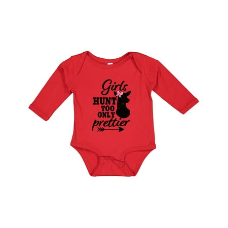 

Inktastic Hunting Girls Hunt Too Only Prettier with Doe and Arrow Gift Baby Girl Long Sleeve Bodysuit