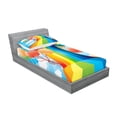 thumbnail image 2 of Ambesonne Cartoon Fitted Sheet & Pillow Sham Set, Rainbow Romantic Hearts, Twinxl, Multicolor, 2 of 2