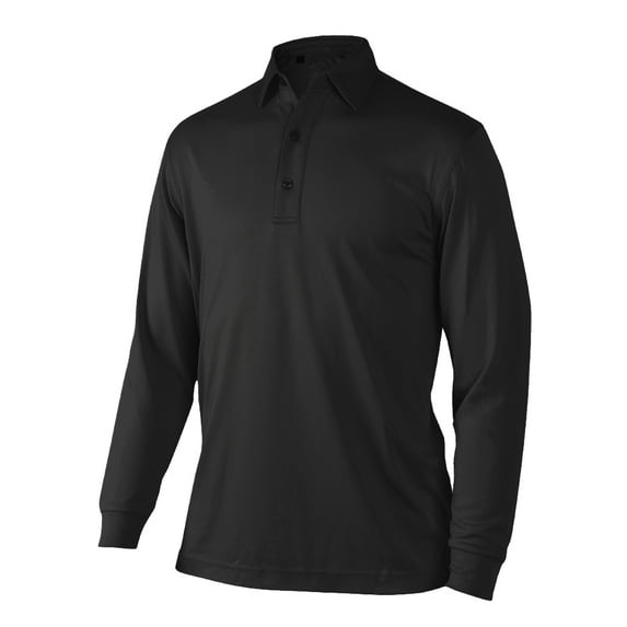 Monterey Club Men's Long Sleeve Moisture Wicking Solid Golf Polo Shirt #3671