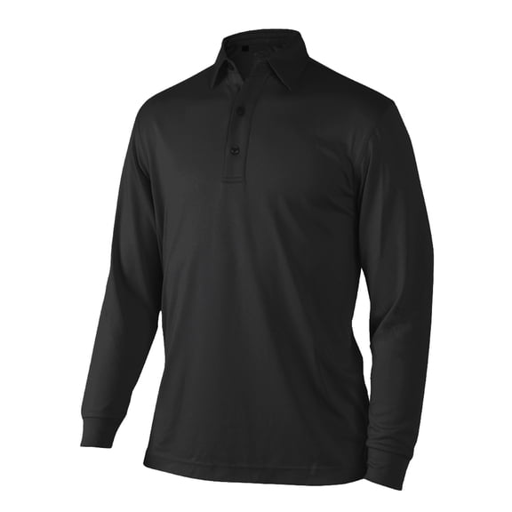 Monterey Club Men's Long Sleeve Moisture Wicking Solid Golf Polo Shirt #3671