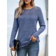 thumbnail image 5 of Camisa de Larga con Encaje para Mujer, Top de Otoño, Moda Elegante, Informal, Tipo Túnica, Suéter, Ropa de . Azul S, 5 of 8