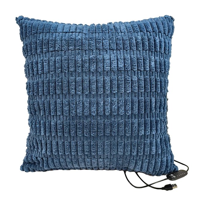 USB Heated Pillow Cover - 5 Gear Adjustable Temperature Control with Timer, Soft Electric Body Warmer, 17.7x17.7 Inches, USB Powered for Office Home Travel