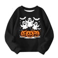 thumbnail image 5 of SERTGUTR Kids Halloween Sweatshirt Crew Neck Long Sleeve Fleece Pullover with Ghost Pumpkin Print for Fall School Parties Trick or Treat Outings Versatile Top, 5 of 6