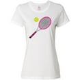thumbnail image 3 of Inktastic Pink Tennis Racket and Ball Women's T-Shirt, 3 of 5