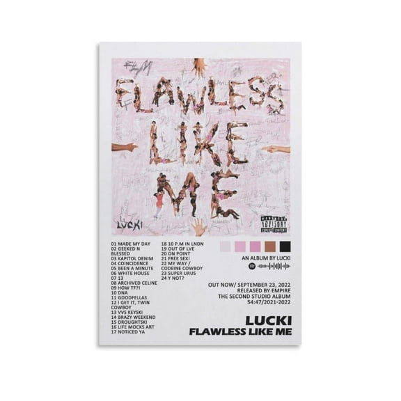 Lucki FLAWLESS LIKE ME 4 Canvas Poster Wall Decorative Art Painting Living Room Bedroom Decoration Gift