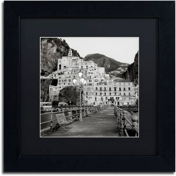 Trademark Fine Art "Amalfi Pier I" Canvas Art by Alan Blaustein, Black Matte, Black Frame