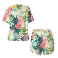 thumbnail image 5 of Picia Tropical Flowers Pajamas Sets for Women Soft Short-Sleeved Pjs with Lounge Shorts Two Piece Sleepwear-Small, 5 of 9