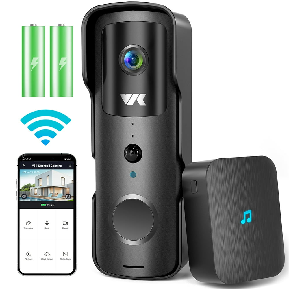 VIK V30 Wireless Video Doorbell Kits, 1080P WiFi Security Doorbell