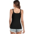 thumbnail image 6 of Women's Square Neck Tank Top Cotton Undershirts With Shelf Bra, 2-Packs, 6 of 6