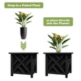 thumbnail image 3 of Pure Garden 15.5-Inch Outdoor Lattice Planter Box Plant Pot 2-Pack, Black, 3 of 7
