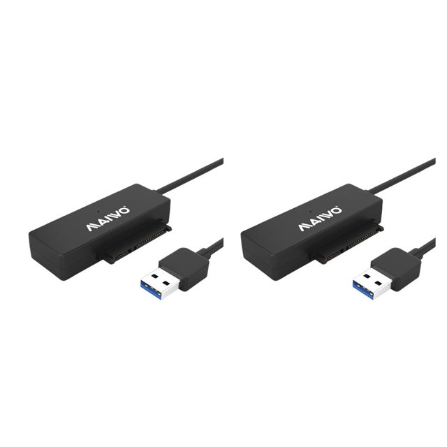 Inteprter Cable adaptador Maiwo USB a SATA HDD para oficina en casa, convertidor de disco duro de 2,5 pulgadas de velocidad rápida, carcasa de plástico Negro 2piezas