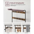 thumbnail image 3 of VASAGLE 4-in-1 Hall Tree with Shoe Bench for Entryway Bench with 9 Removable Hooks 13.3 x 28.3 x 72.1 Inches Coat Rack Rustic Brown and Black, 3 of 9