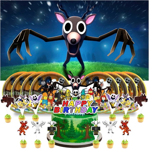 Forest Survival 99 Nights Birthday Supplies Plates Decorations Decor Backdrop Banner Cake Topper Fans