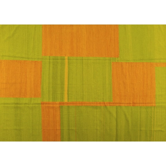 Ahgly Company Indoor Rectangle Abstract Yellow Contemporary Area Rugs, 3' x 5'