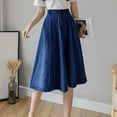 thumbnail image 2 of Sngxgn Skirts for Women Pleated Skirts with High Waisted(Dark Blue,S), 2 of 7