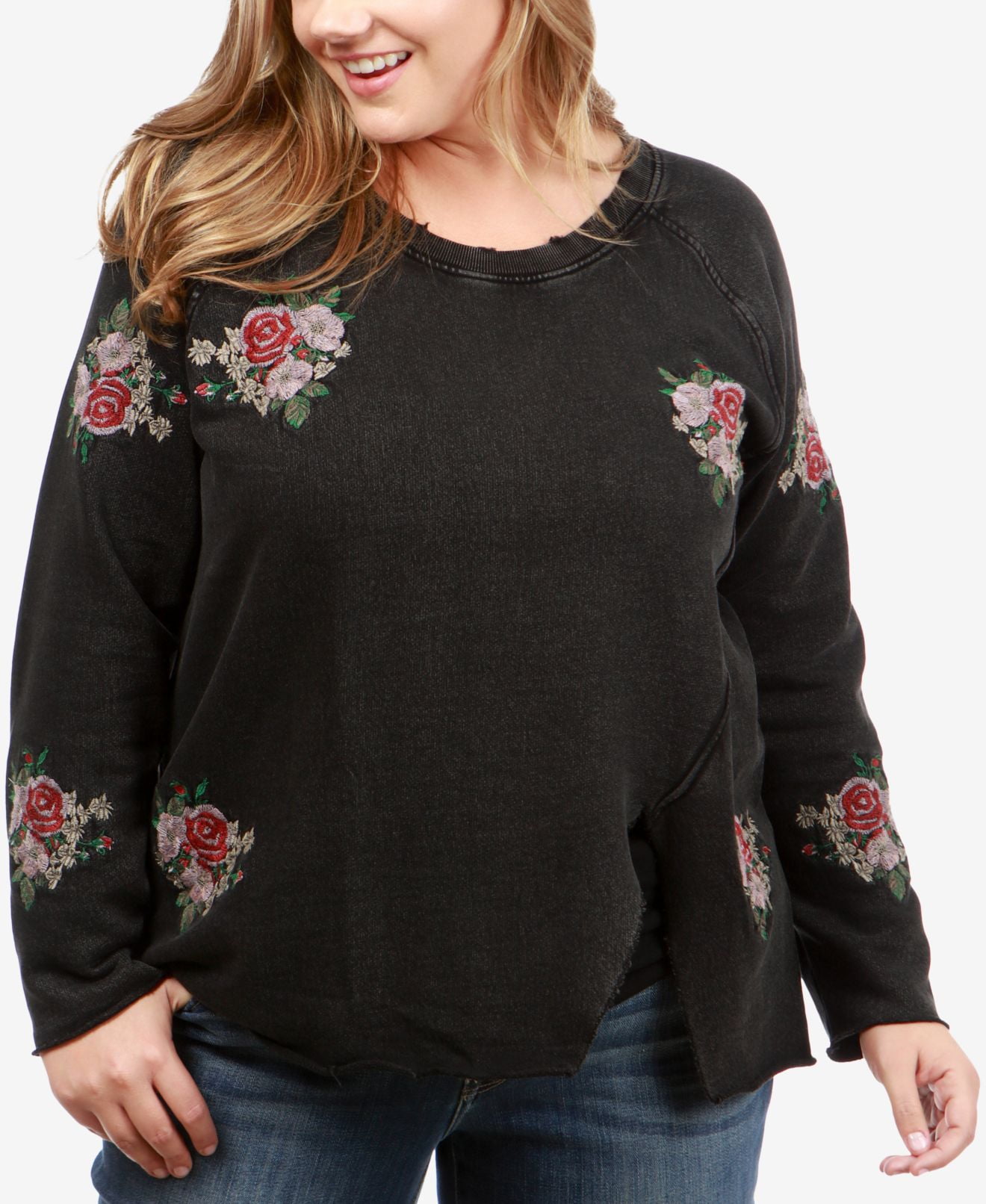 Lucky Brand Sweaters - Lucky Brand Womens Plus Embroidered Pullover Sweater - Walmart.com 