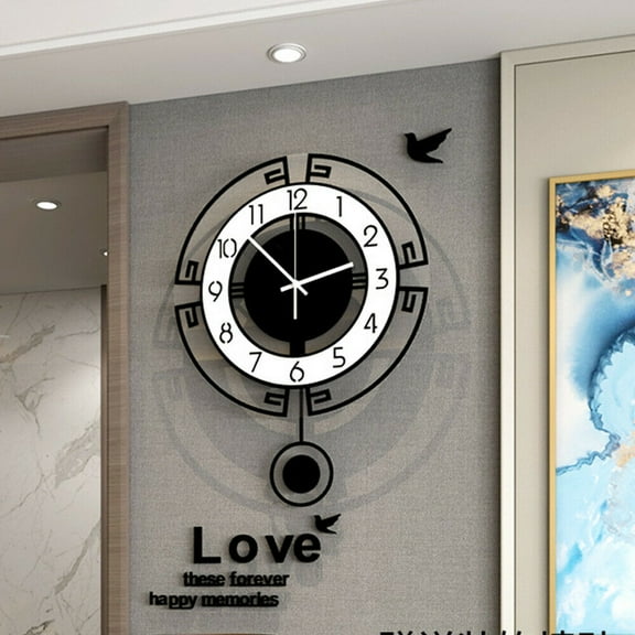 European Wall Clock Pendulum Clock Quartz Mute Hanging Watch Decor