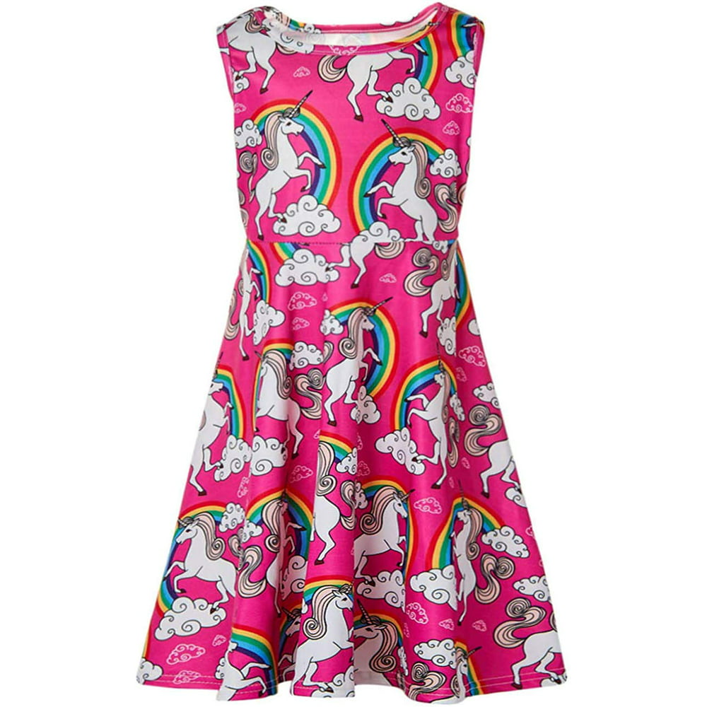 UnicornWorlds - Unicorn Dresses for Girls Sleeveless Holiday Swing ...