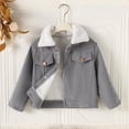 thumbnail image 2 of AherBiu Toddler Kids Boys Corduroy Shacket Button down Fleece Lined Collared Lapel Long Sleeve Thick Warm Winter Jacket Outerwear, 2 of 7
