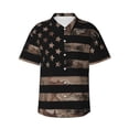 thumbnail image 2 of Picia American Flag with Desert Camouflage Gentle Cotton Regular Fit Short Sleeve Casual Hawaiian Shirt for Men-3X-Large, 2 of 9