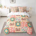 thumbnail image 2 of Homewish Cute Cartoon Floral 7-Piece Bedding Comforter Set,Rainbow Striped King Bedding Sets,Classic Geometric Plaid Bed Sheets For Girls,Microfiber Bedroom Decor Reversible, 2 of 8